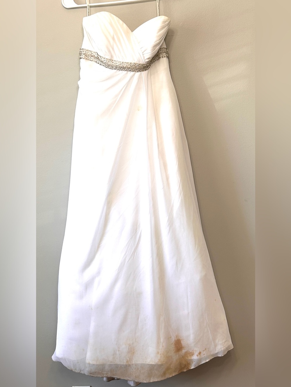 David’s Bridal White Beaded Wedding Gown from Beach Wedding Dress TLC